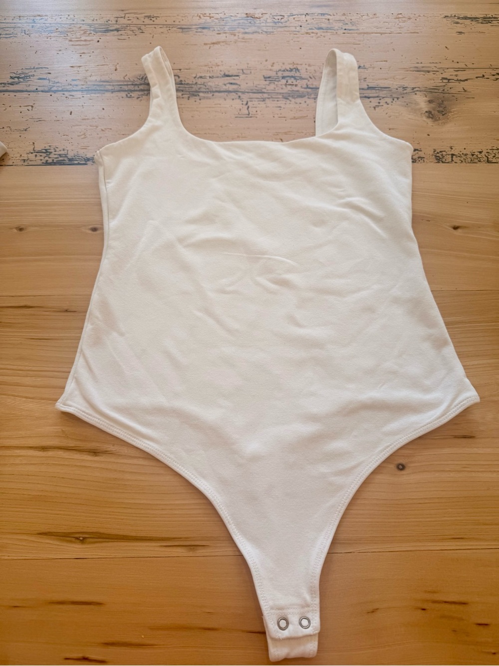 Abercrombie & Fitch Soft Collection White Square Neck Bodysuit - Size M